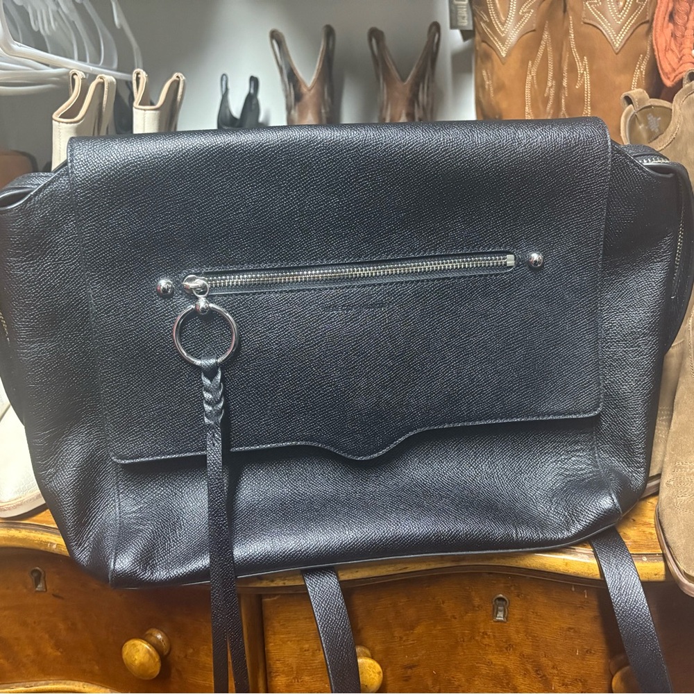 Rebecca Minkoff Black Gabby Messenger Backpack